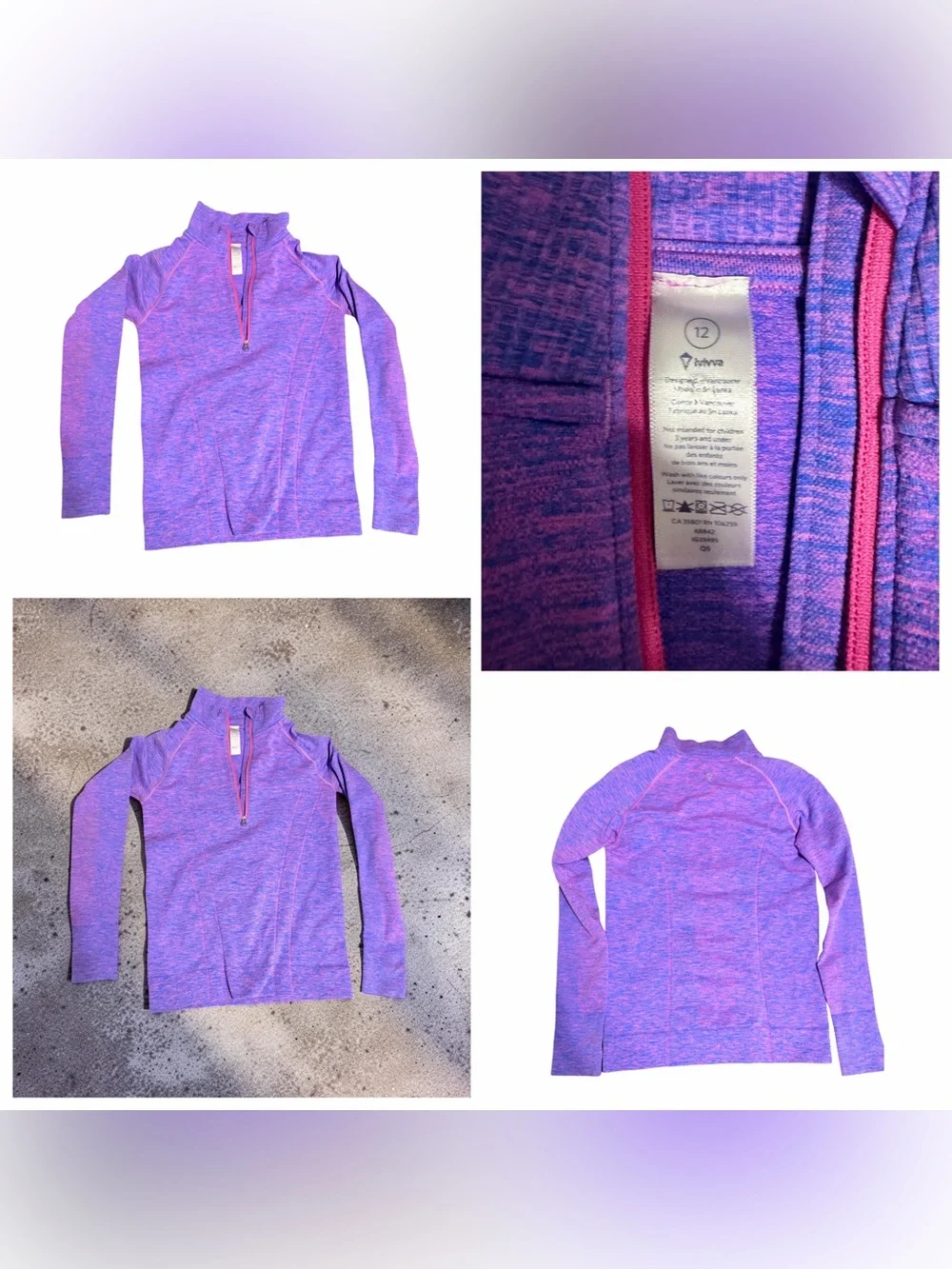 lululemon athletica Kids Purple Heather Half-Zip Pullover